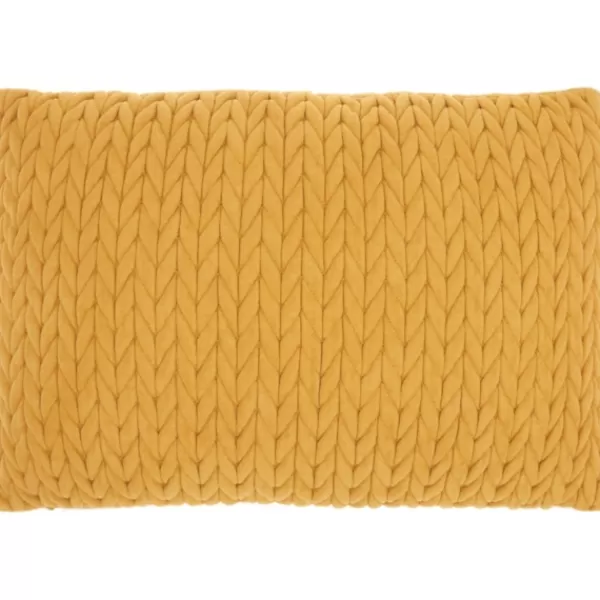 Pillows-Kirkland's Home Quilted Chevron Lumbar Pillow Yellow