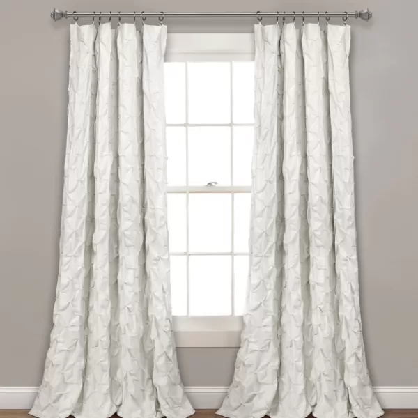 Curtains & Drapes-Kirkland's Home Ravello Pintuck Curtain Panel, 84 In. White