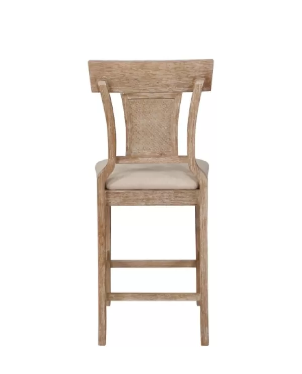 Bar Stools & Counter Height Stools-Kirkland's Home Ray With Gray Wash Finish Counter Stool Brown