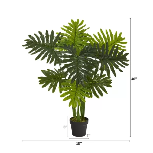 Trees & Topiaries-Kirkland's Home Real Touch Potted Tree Philodendron, 40 In.