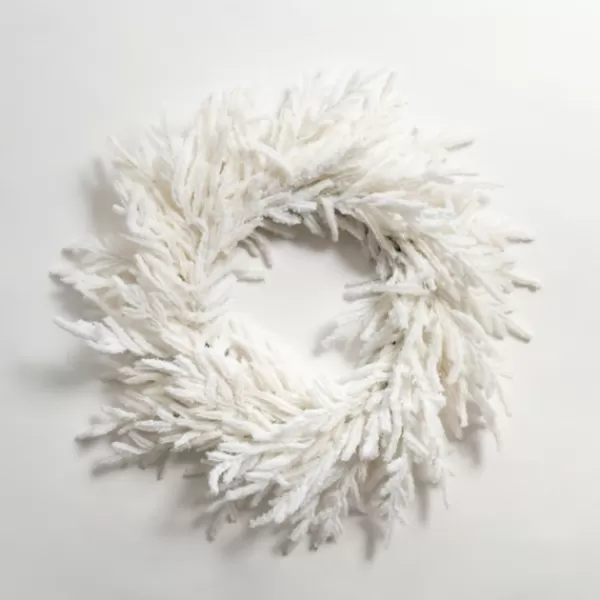 Wreaths-Kirkland's Home Real-Touch Flocked Norfolk Pine Wreath White