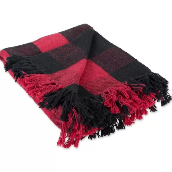 Blankets & Throws-Kirkland's Home Red And Black Buffalo Check Throw Red/Black