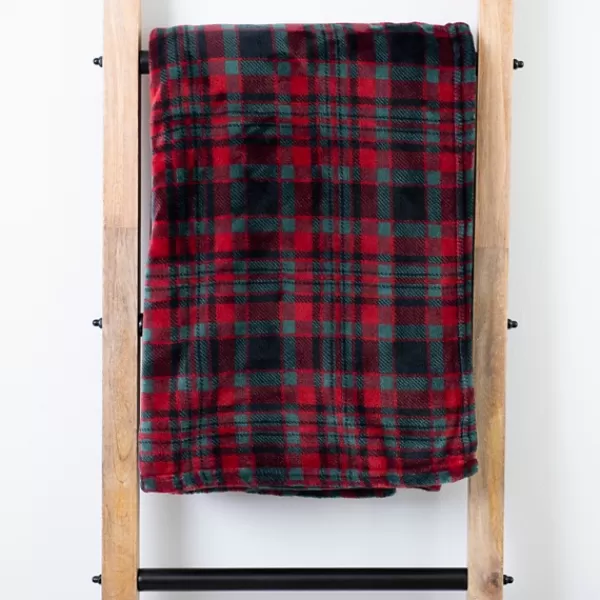 Blankets & Throws-Kirkland's Home Red And Green Plaid St. Nick Throw Red/Green