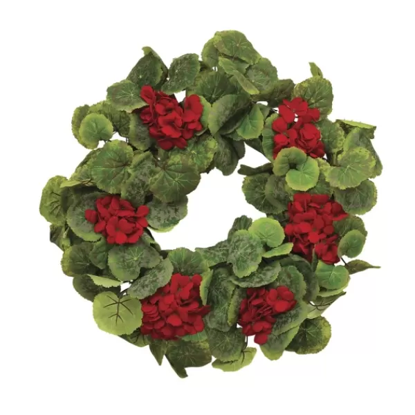 Wreaths-Kirkland's Home Red Geranium Twig Wreath Red/Green