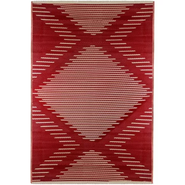 Outdoor Rugs-Kirkland's Home Red Primitive Arrow Outdoor Area Rug, 4X6 Tan/Red