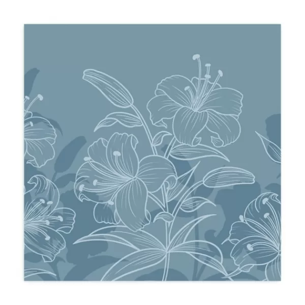 Wall Murals & Wall Decals-Kirkland's Home Regent Gray Floral Peel And Stick Wall Mural Blue