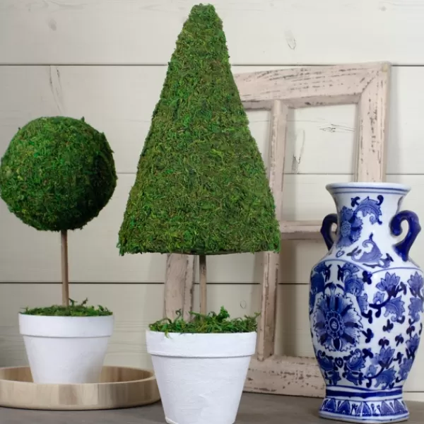 Trees & Topiaries-Kirkland's Home Reindeer Moss Cone Topiary In White Planter