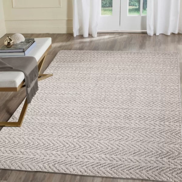 Outdoor Rugs-Kirkland's Home Reverse Arrows Outdoor Area Rug, 5X7 Gray