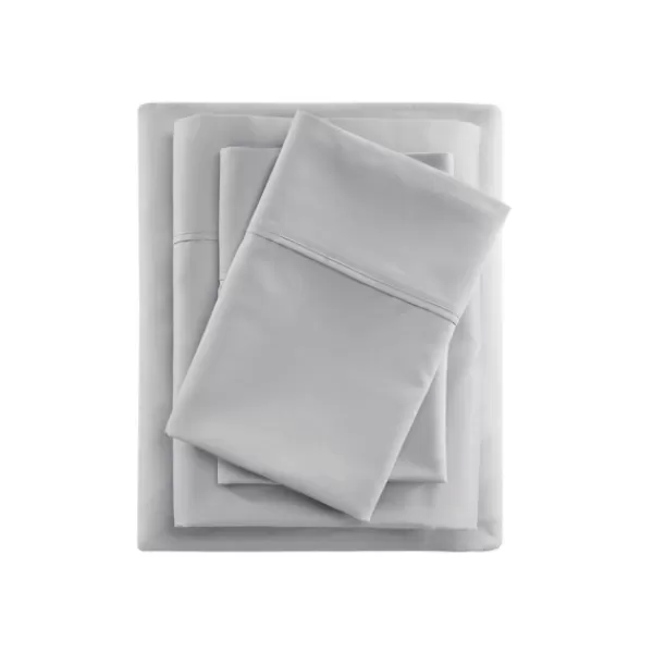 Bed Sheets-Kirkland's Home Rich Cooling Cotton Queen Sheet Set Gray