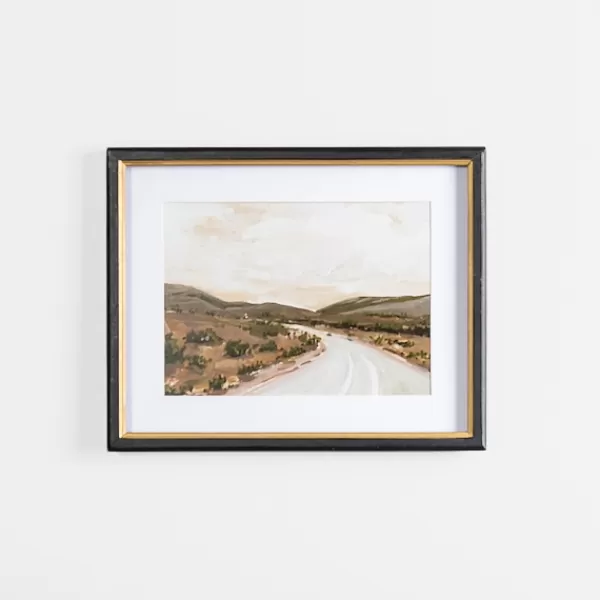 Framed Art-Kirkland's Home Road Through Hills Framed Art Print Brown/Tan/White