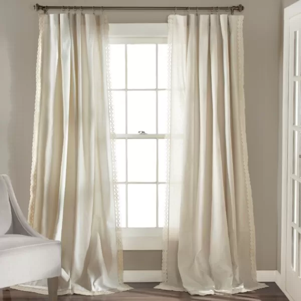Curtains & Drapes-Kirkland's Home Rosalie Curtain Panel Set, 108 In. Ivory