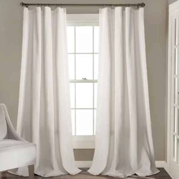 Curtains & Drapes-Kirkland's Home Rosalie Lace Curtain Panel Set, 108 In. White