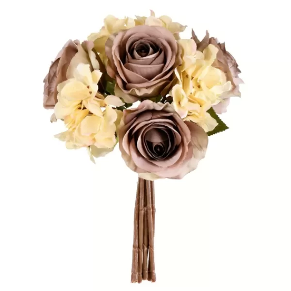 Stems & Bouquets-Kirkland's Home Rose And Hydrangea Bouquets, Set Of 2 Ivory