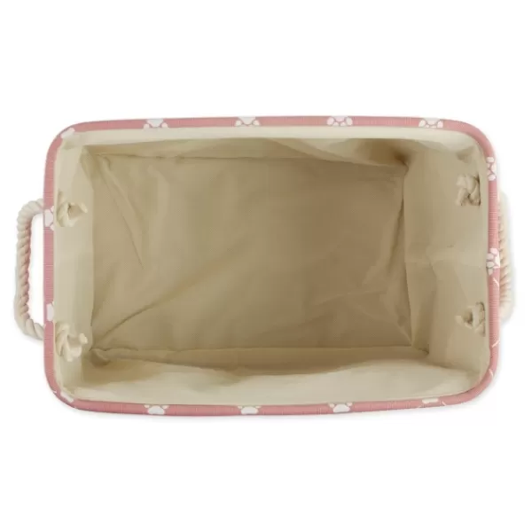 Baskets & Boxes-Kirkland's Home Rose Trellis Paw Print Storage Basket, 14 In. Pink