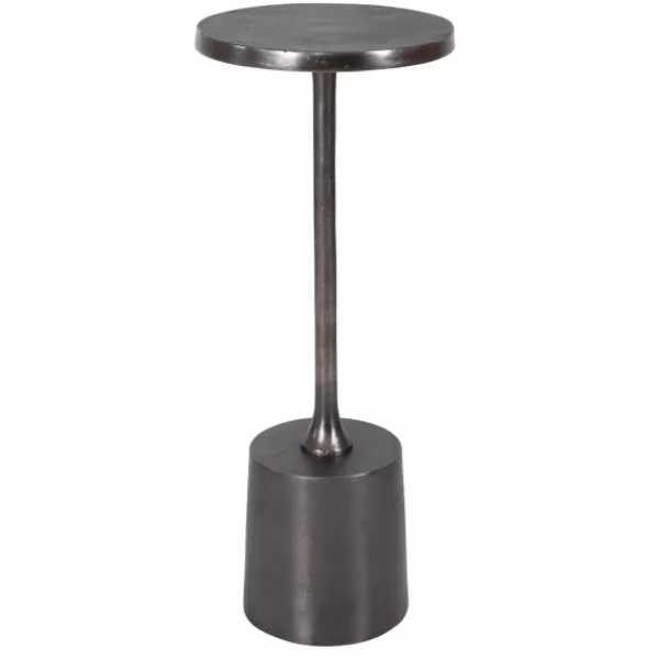 Accent & End Tables-Kirkland's Home Round Antique Nickel Accent Table Silver