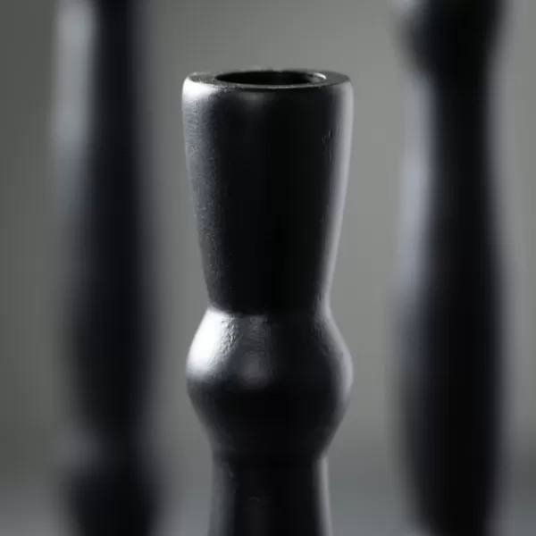 Candle Holders-Kirkland's Home Round Base Taper Candle Holders, Set Of 3 Black