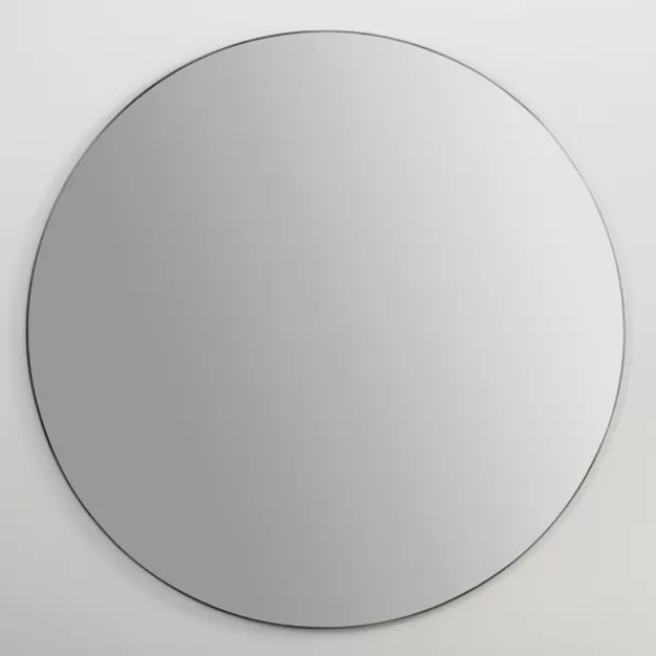 Framed Mirrors-Kirkland's Home Round Black Linear Wall Mirror