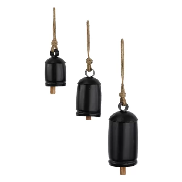Decorative Accents-Kirkland's Home Round Iron Hanging Bells, Set Of 3 Black