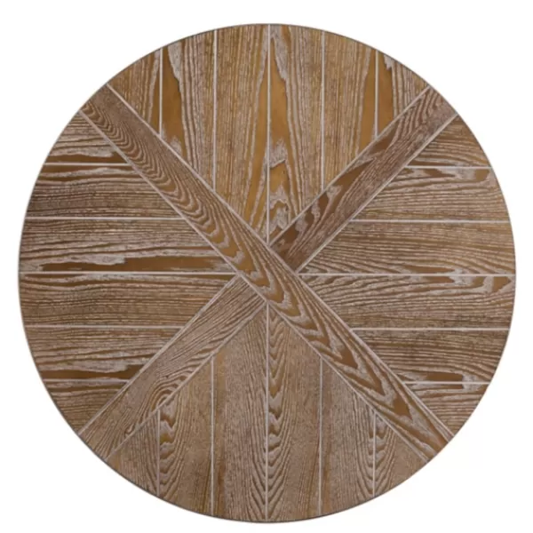 Coffee Tables-Kirkland's Home Round Kona Rolling Coffee Table Brown