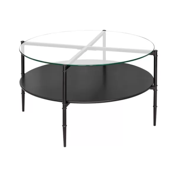 Coffee Tables-Kirkland's Home Round Martha Stewart Coffee Table Black
