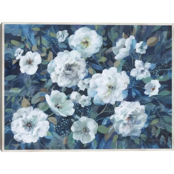 Framed Art-Kirkland's Home Rugosa Roses Floral Framed Wall Art Blue/White/Green