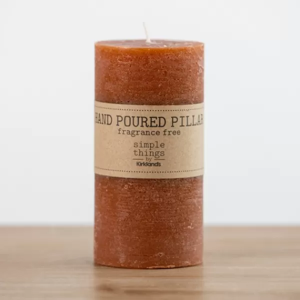 Candles-Kirkland's Home Rusty Unscented Pillar Candle, 3X6 In. Orange