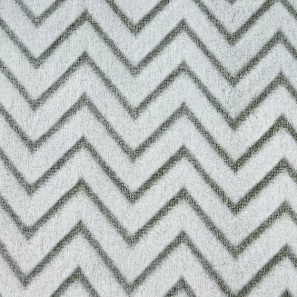 Blankets & Throws-Kirkland's Home Sage Chevron Plush Throw Green