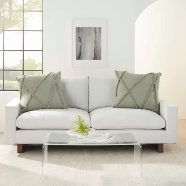 Pillows-Kirkland's Home Sage Tufted Diamond 2-Pc. Pillows, 24 In. Green