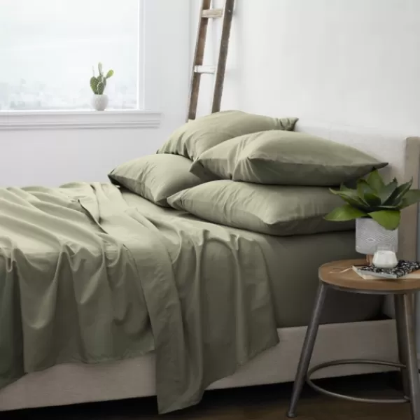 Bed Sheets-Kirkland's Home Sage Ultra Soft 6-Pc. King Sheet Set Green