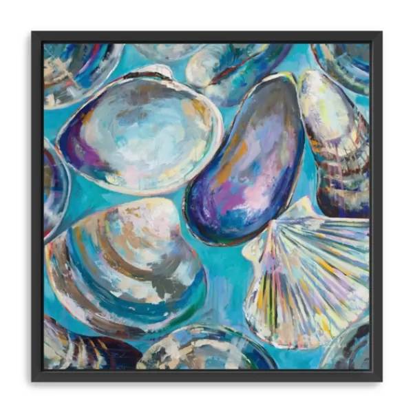 Framed Art-Kirkland's Home Salt Water Finds Framed Canvas Art Print Blue/White