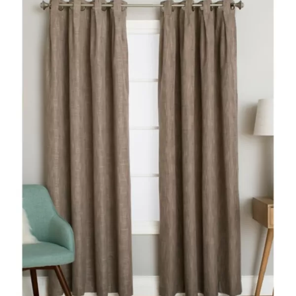 Curtains & Drapes-Kirkland's Home Sand Box Pleated Single Curtain Panel, 84 In. Brown