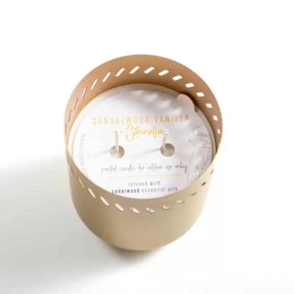 Candles-Kirkland's Home Sandalwood Vanilla Citronella Tin Candle Gold