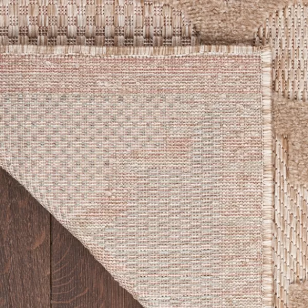 Outdoor Rugs-Kirkland's Home Sandstone Natural Trellis Outdoor Area Rug, 4X6 Tan/White