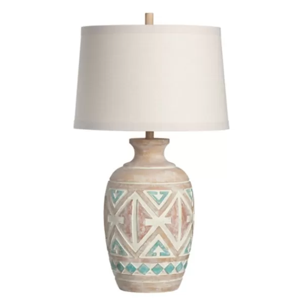 Table Lamps-Kirkland's Home Santa Fe Carved Motif Table Lamp Tan