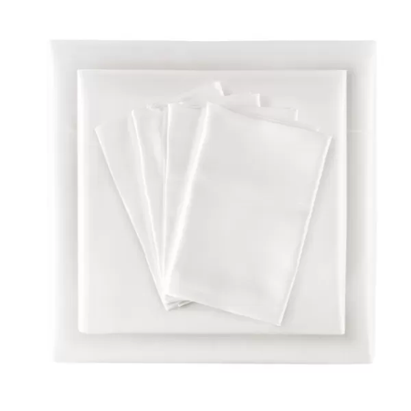 Bed Sheets-Kirkland's Home Satin 6-Pc. Queen Sheet Set White