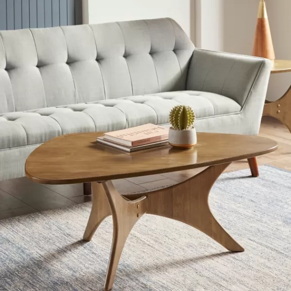 Coffee Tables-Kirkland's Home Savannah Wooden Triangle Coffee Table Brown