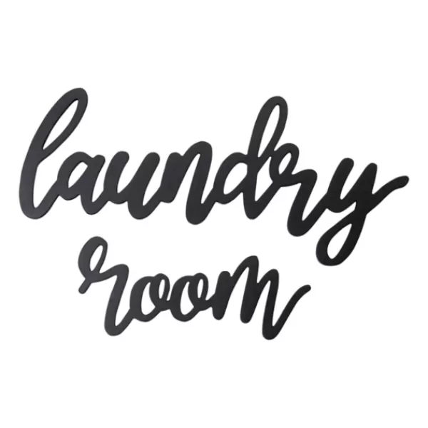 Wall Quotes & Signs-Kirkland's Home Script Laundry Room Sign Black