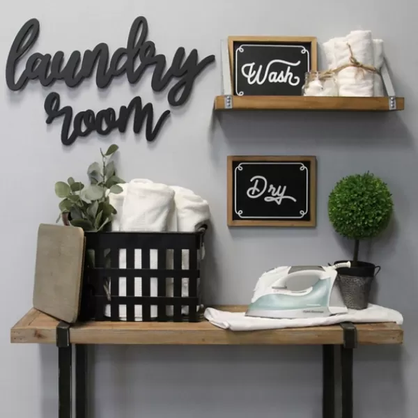 Wall Quotes & Signs-Kirkland's Home Script Laundry Room Sign Black