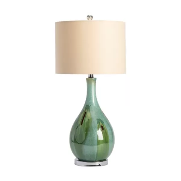 Table Lamps-Kirkland's Home Sea Green Ceramic Table Lamp Tan