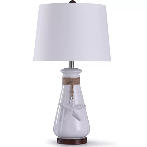Table Lamps-Kirkland's Home Seaside Rope Tie Table Lamp White