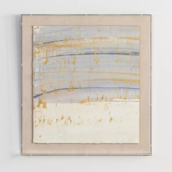 Framed Art-Kirkland's Home Serenity Blue I Shadowbox Art Print Ivory/Blue/Gold