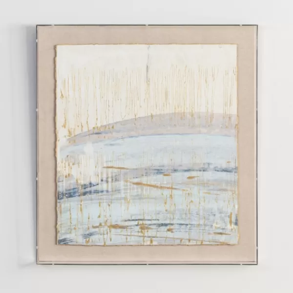 Framed Art-Kirkland's Home Serenity Blue Ii Shadowbox Art Print Ivory/Blue/Gold