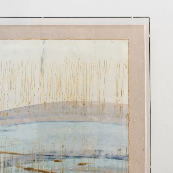 Framed Art-Kirkland's Home Serenity Blue Ii Shadowbox Art Print Ivory/Blue/Gold