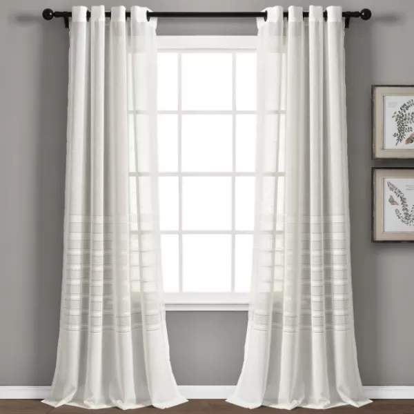 Curtains & Drapes-Kirkland's Home Sheer Grommet Curtain Panel Set, 84 In. White