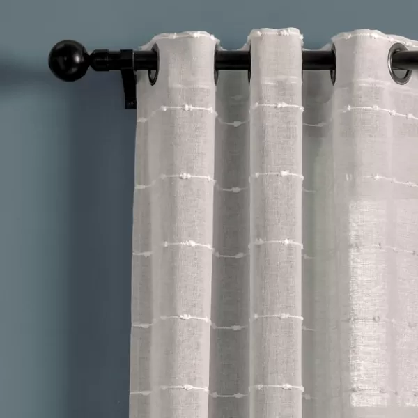 Curtains & Drapes-Kirkland's Home Sheer Textured Curtain Panel Set, 84 In. Gray