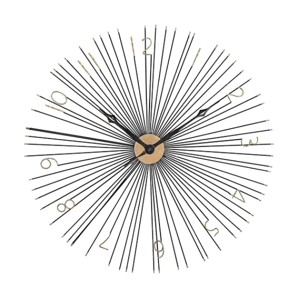 Clocks-Kirkland's Home Shockfront Art Deco Wall Clock Black