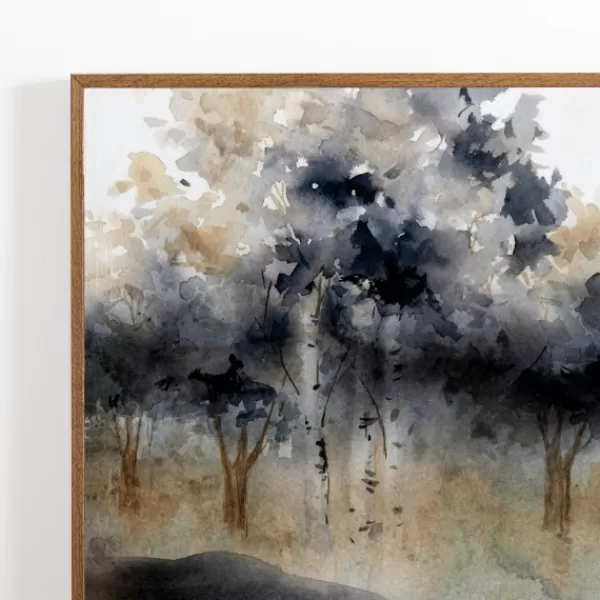 Framed Art-Kirkland's Home Silent Marshland Waters Framed Art Print Blue/Brown