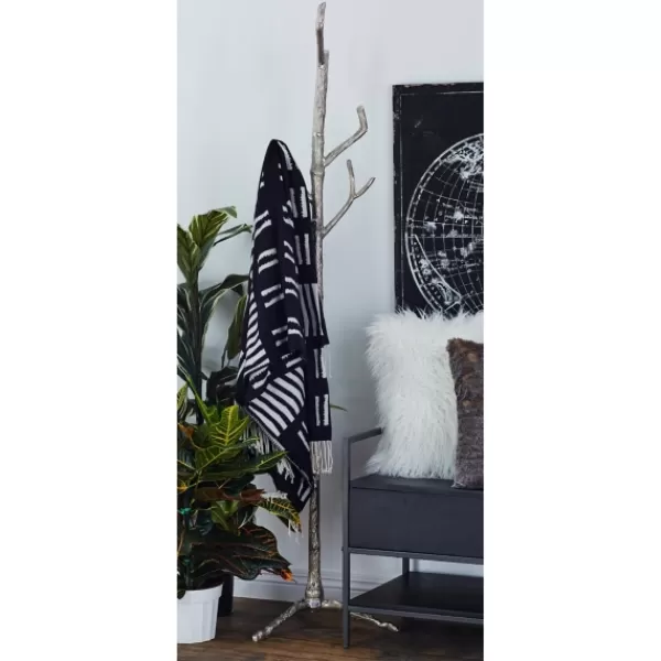 Entryway Furniture-Kirkland's Home Silver Aluminum Tree Branch Coat Rack