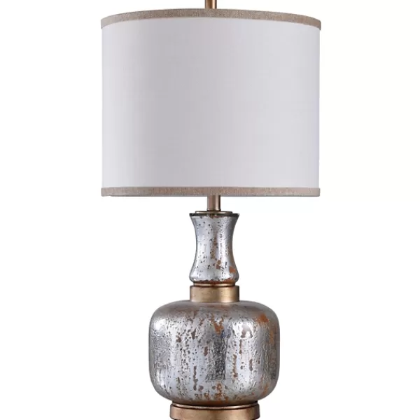 Table Lamps-Kirkland's Home Silver And Gold Distressed Glass Table Lamp Silver/Gold