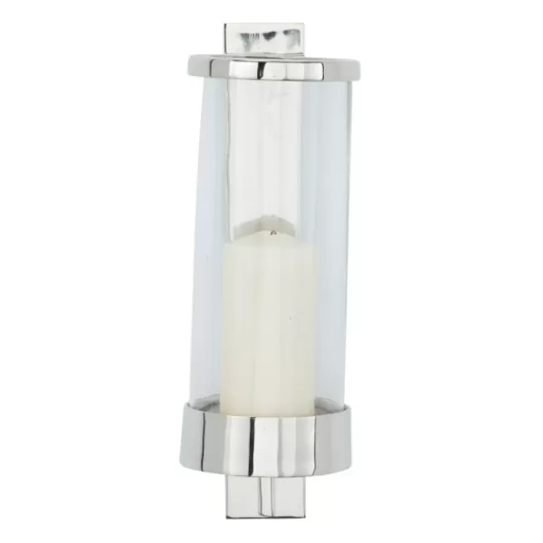 Sconces-Kirkland's Home Silver Assymetrical Modern Sconce